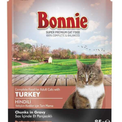 Bonnie Hindi Etli Kedi Yaş Mama 85 gr 