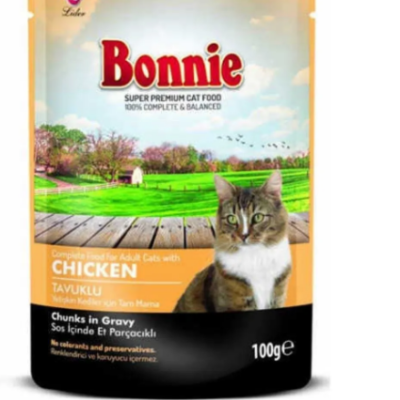 Bonnie Tavuklu Kedi Yaş Mama 85 gr 